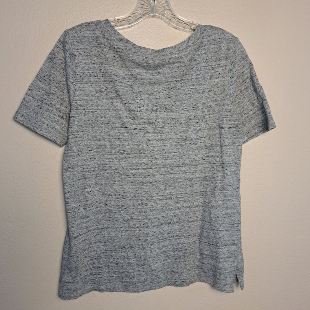 Theory Women's Medium Cottom Wool blend t-shirt grey heathered short sleeve - Picture 4 of 6